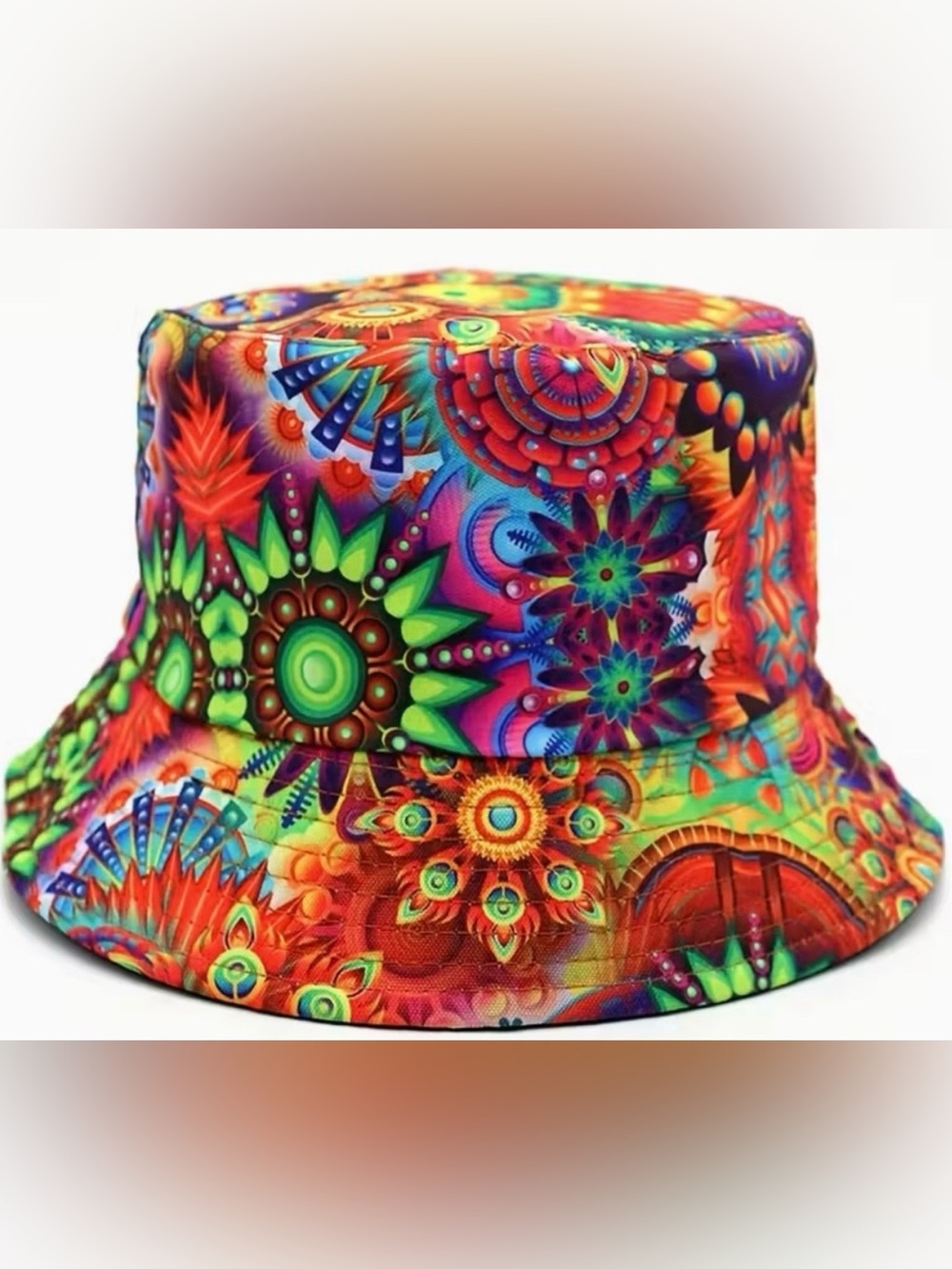 Hippie Colorful Print Bohemian Festival Bucket Hat New